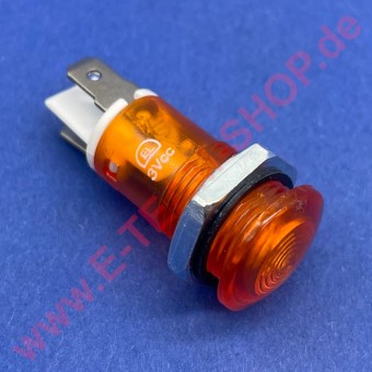 Kontrolllampe 400V orange,  für Bohrung Ø 13mm Kopf Ø 16mm für Berner 